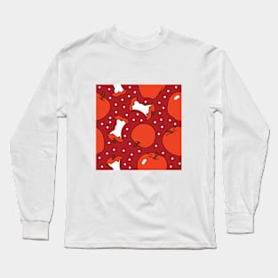 Orange Apples with Polka Dots Long Sleeve T-Shirt